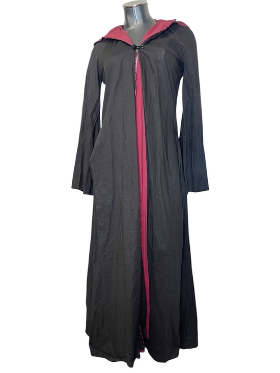 Vintage Jackets & Blazers - Vintage 1970s Gothic Hooded Cape Cloak Black Medieval Renaissance Fair Vampire
